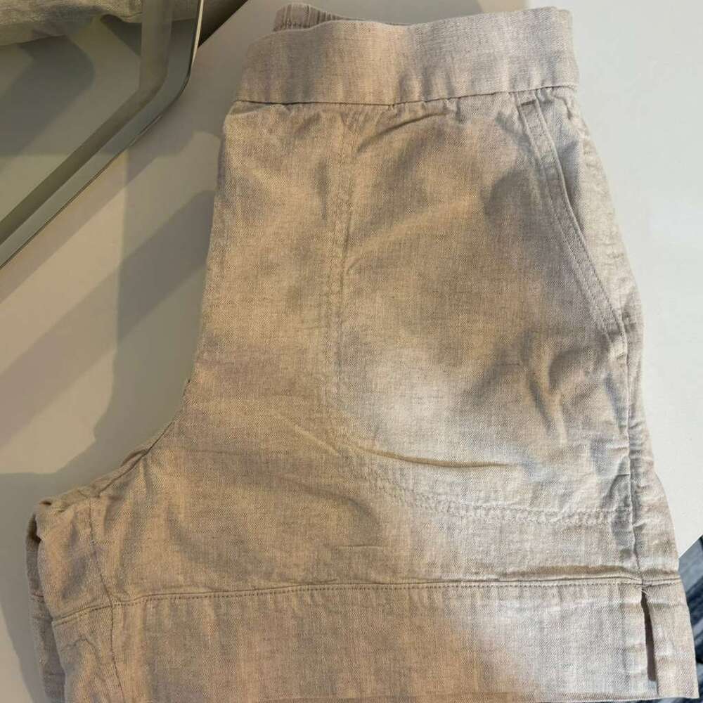 Banana Republic Linen Blend Shorts Womens S Beige High Rise Casual Pull On - Picture 5 of 7